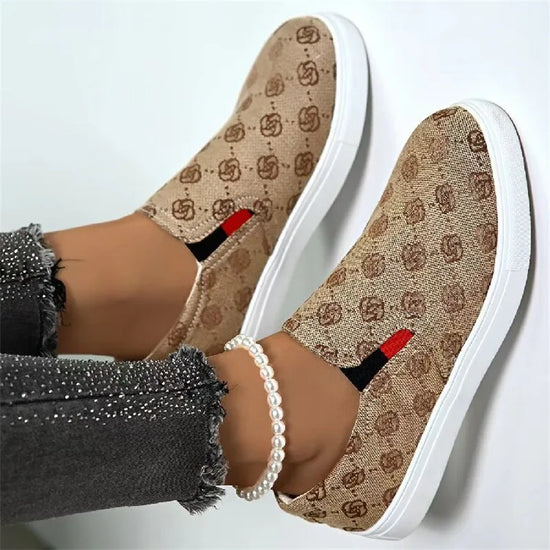 Women Canvas Shoes Multicolor Luxury Designer Female Slip-On Vulcanized Shoes Girls Flats 2024 New Fashion Sneakers Size 35-43