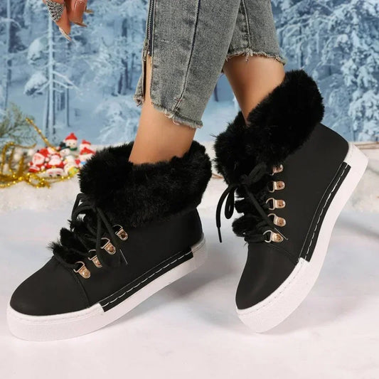 Winter New Designer Brand Luxury Women High Shoes Characteristic Real Rabbit Hair Warm Warm Size 43 Women Shoes Fur Snow Boots